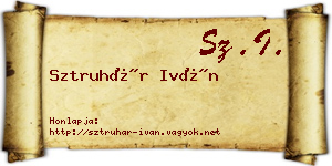 Sztruhár Iván névjegykártya